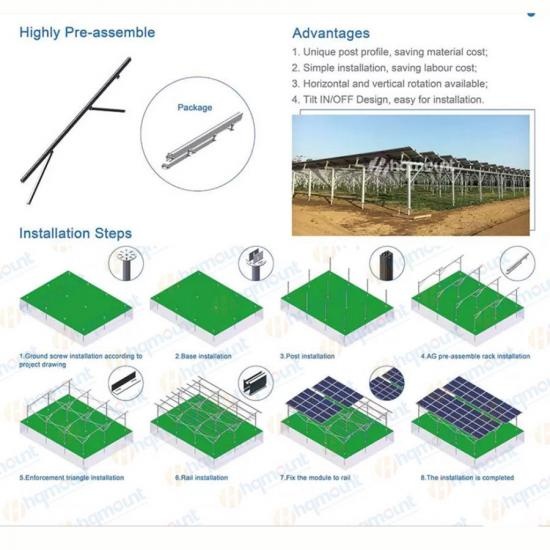 PV Farm Mounting Structure Agricultural Solar Panel Mounting System