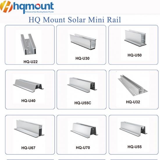 Mini-Solarschiene, Aluminium-Solarschiene, U-Profil-Solarschiene, ZAM-Stahl-Minischiene, kostengünstige Solarmontagesysteme