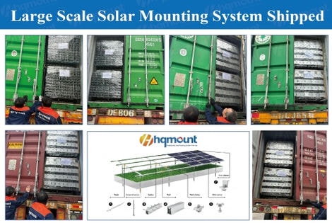HQ Mount liefert 19 Container mit Erdungsschraubenanker-Montagehalterungen für Solarmodule