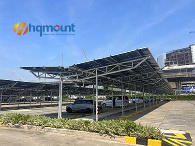 HQ Mount erkundet Innovationen auf Thailands Solar- und Speichermesse und präsentiert ein fortschrittliches Carport-Projekt